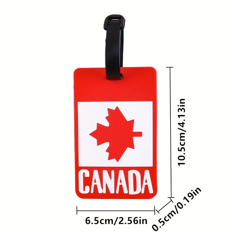 Canada Flag Pattern Boarding Card Rubber Card Sleeve Lightweight Luggage Tag