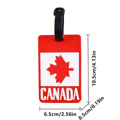 Canada Flag Pattern Boarding Card Rubber Card Sleeve Lightweight Luggage Tag