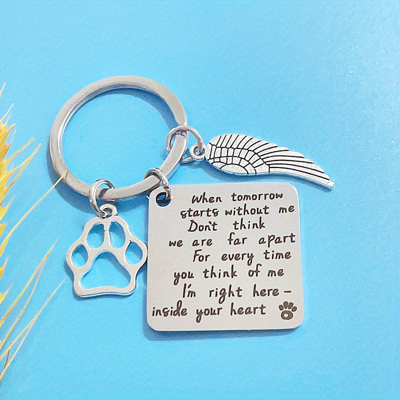 Stainless Steel Dog Memorial Keychain