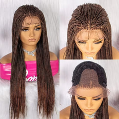 Thin Twist Braided Wigs Knotless Synthetic Hair Lace Front Wigs