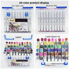 6th Gen Marker Pen Set - Student Anime Painting Watercolor Notebook Double End