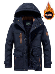 Men's Zipper Fleece Hooded Jackets Winter Warm Hoodies
