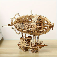 3D Wooden Puzzle Airship Model Kit for Adults - Building Brain Teaser