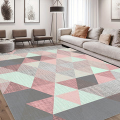 Triangular Pattern Soft Faux Sheepskin Floor Mat Living Room Bedroom Bedside