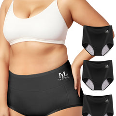3 Pack Plus Size Period Panties Set Leakproof Women's Underwear