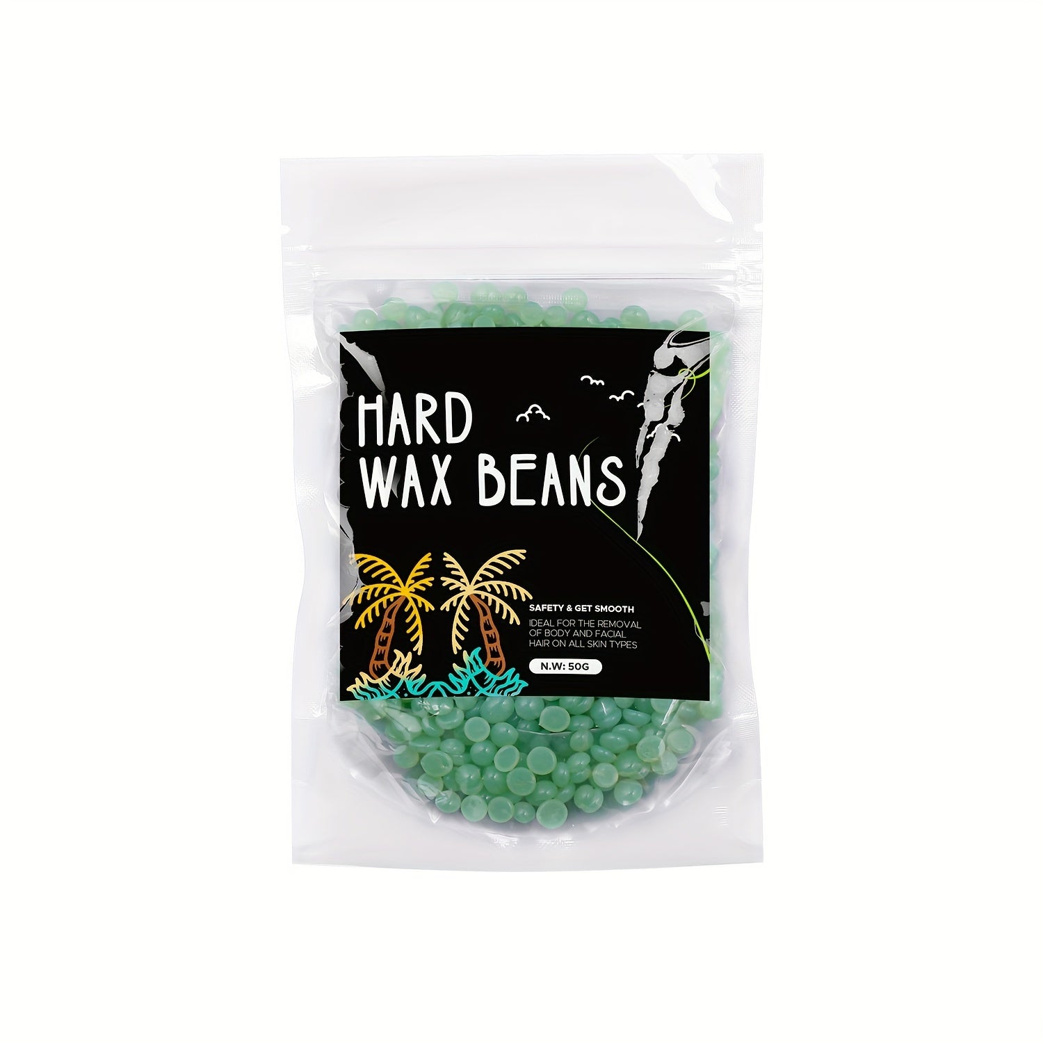 50g Hard Wax Hair Removal Beads - Painless Body Hair Removal Waxing