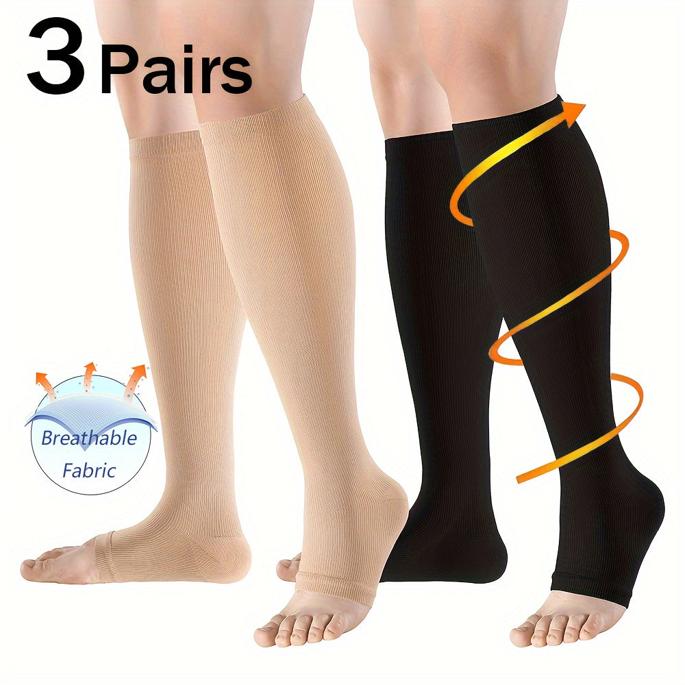 Copper Compression Socks for Women and Men 20-30 mmHg Knee High Wide Calf Socks