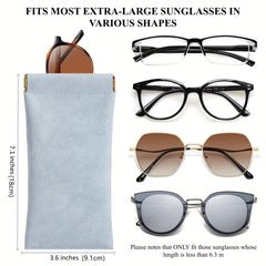 Portable Travel PU Leather Eyeglasses Case Soft Sunglass Organizer Pouch
