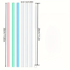 6pcs Reusable Straws with Cleaning Brush for 20oz 30oz 40oz Tumblers