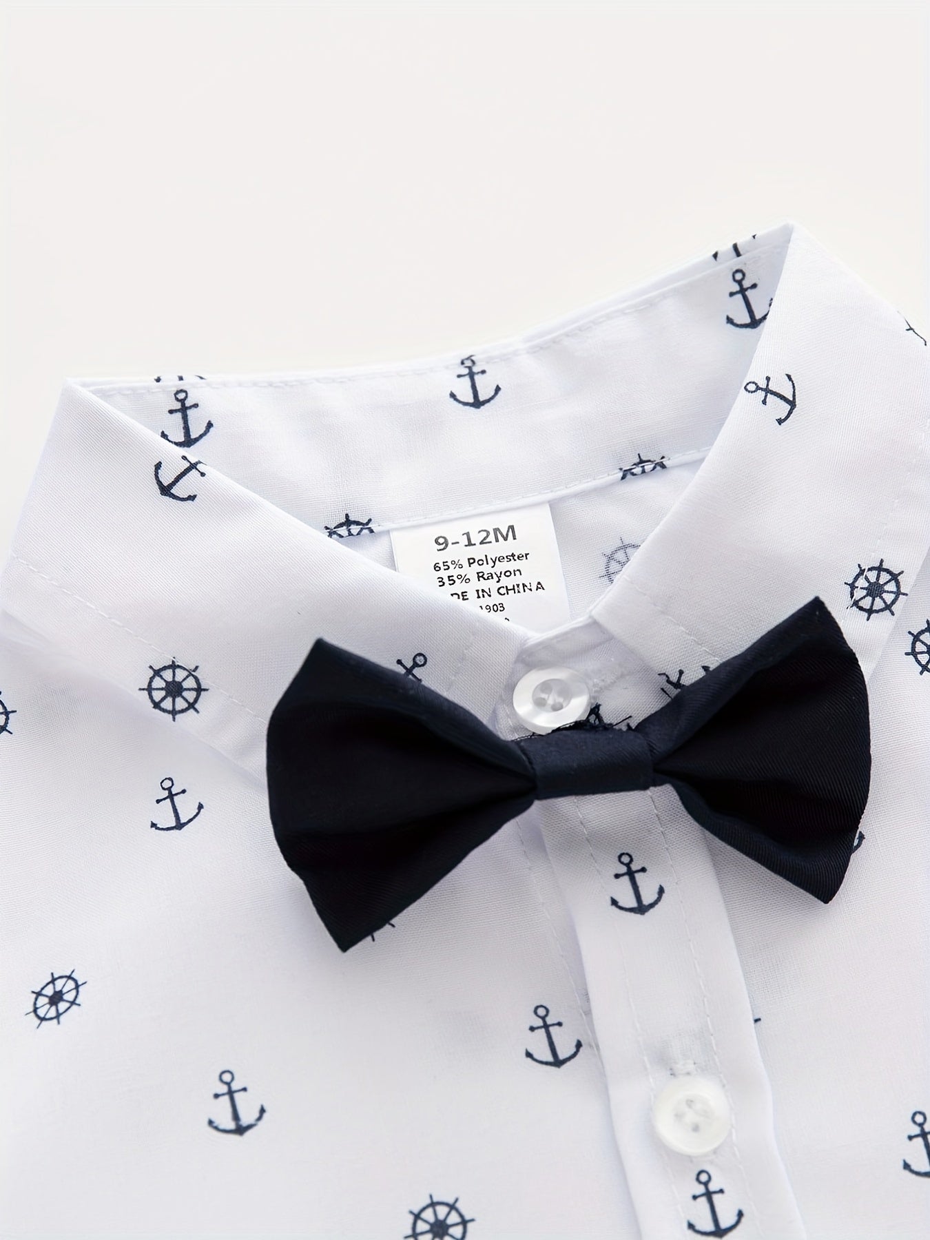 Baby Shirt Long Sleeve Bowtie Cardigan Top Random Print