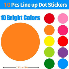 150 Erasable Dot Labels Classroom Floor Stickers Multicolor Line Markers
