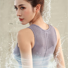 Breathable Sports Bra Beauty Back Wirefree Shockproof Running Bra