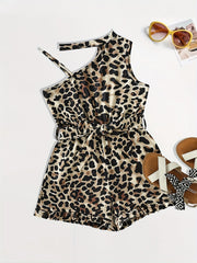 Leopard Print Cami Romper for Girls