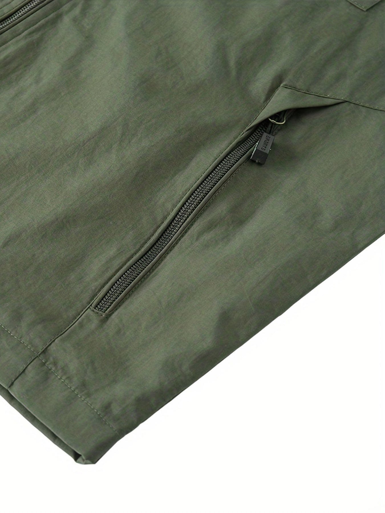 Men's Zipper Pockets Cargo Vest, Stand Collar Zip Up Vest