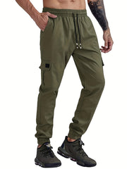 Classic Cargo Pants Men's Loose Fit Drawstring Joggers for Autumn Winter