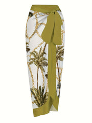 Chain & Coconut Tree Print Tankini Set