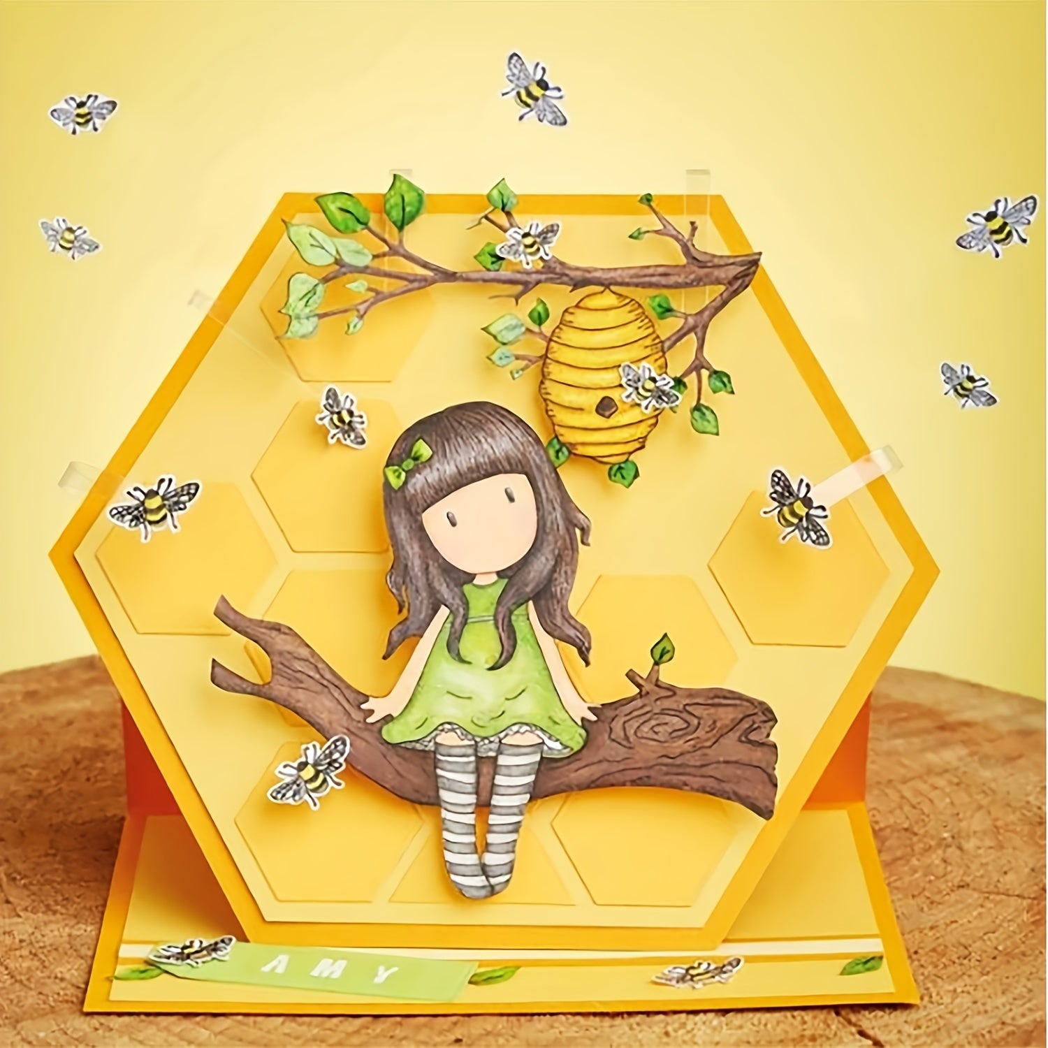 Bee Girl Metal Cutting Dies Stencil DIY Scrapbooking Craft