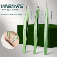 3pcs Eyelash Extension Tweezers Set Makeup Tools