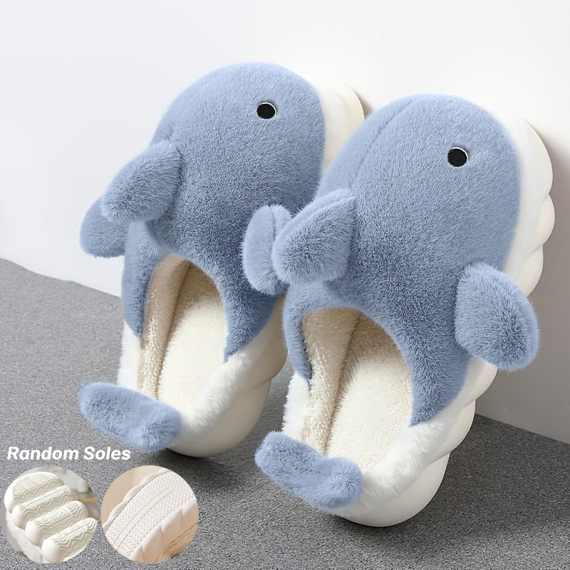 Men's Shark House Slippers Cozy Winter Shoes