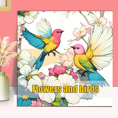 Flowers and Birds Coloring Book Adults Relax Mind Body Painting Picture Book