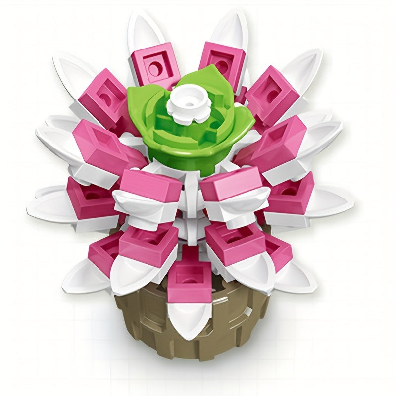 Succlent Preserved Flower Potted Building Block Toy Decoration