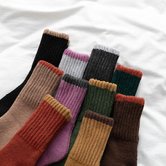 Vintage Warm Winter Socks Cozy Soft Knit Crew Socks