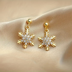 Christmas Snow Stud Earrings Party Jewelry Holiday Birthday Gift