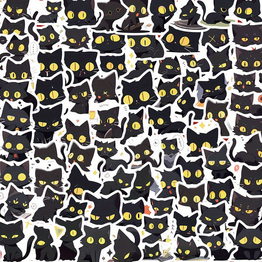 100pcs Cat Sticker Waterproof Coffee Cup Notebook Toy Car Sticker