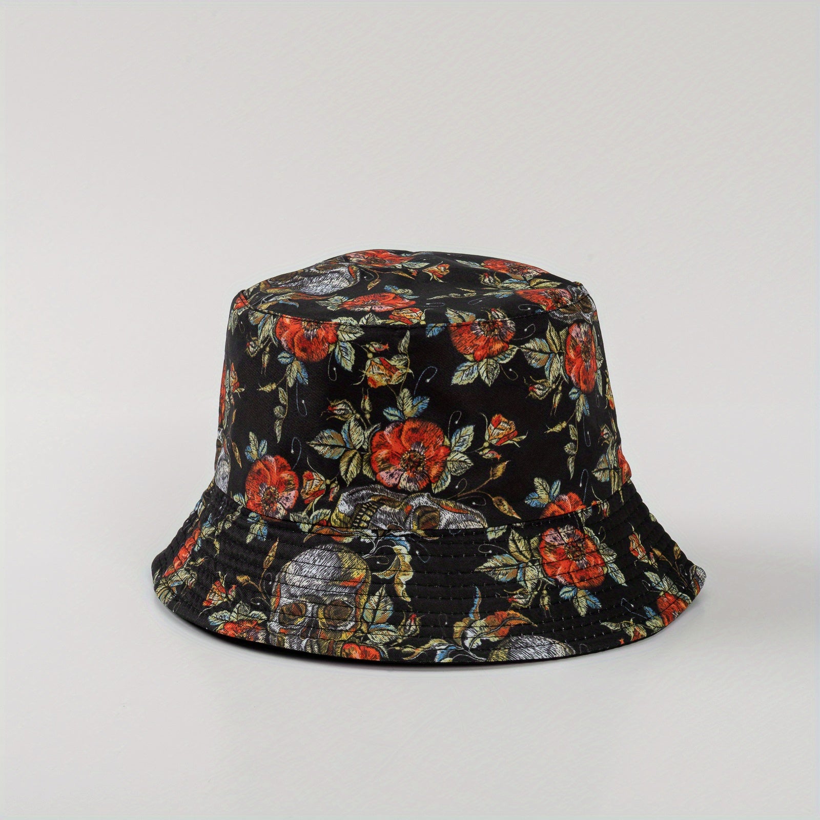 Vintage Print Bucket Hat Casual Sunscreen Basin Hat Hip Hop