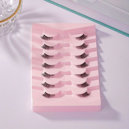 7 Pairs Transparent Terrier Faux Mink Natural COS Eyelashes