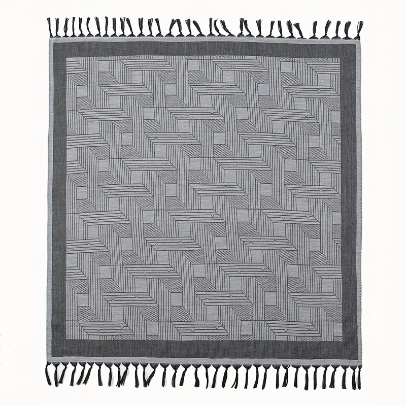 Grey Tactical Scarf Desert Keffiyeh Head Neck Scarf Arab Tassel Wrap