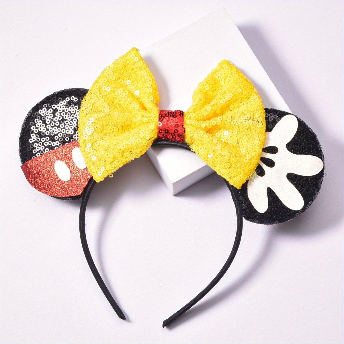 Sequin Bow Mouse Ear Headband Hair Accessories for Parties Girls Gift