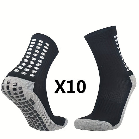 Men's Mid Crew Sport Socks - Sweat Absorbing Comfy Breathable Football Socks