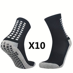 Men's Mid Crew Sport Socks Non Slip Shock Absorption