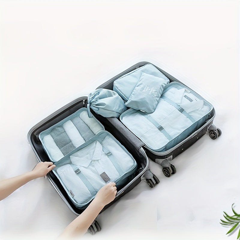 7-Pc Travel Luggage Set Versatile Organizers Multifunctional Bags