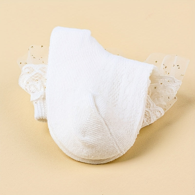 1pair Summer Mesh Baby Princess Socks Baby Socks Lace Socks Infant Toddler