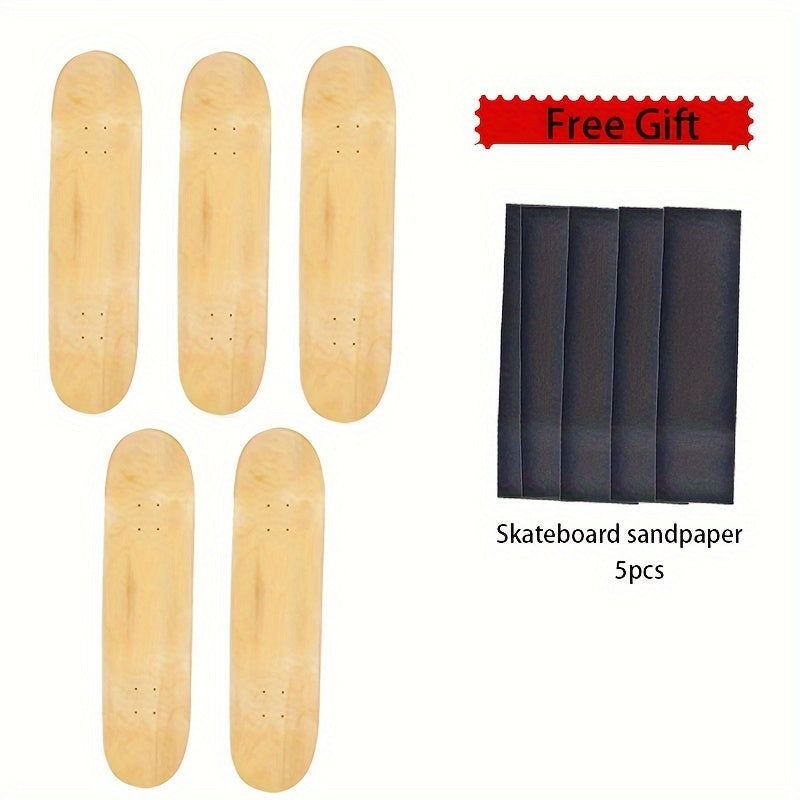 Maple Wood Skateboard Deck With Sandpaper Stickers