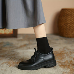 Women's Lace Up Oxfords Comfortable Plain Toe Shoes