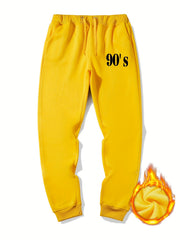 6cms Letter Print Casual Stretch Graphic Joggers Men s Sweatpants