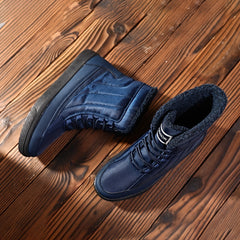 Men's Warm Fleece High Top Snow Boots For Hiking Camping