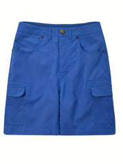Versatile Solid Cargo Shorts for Women with Pockets