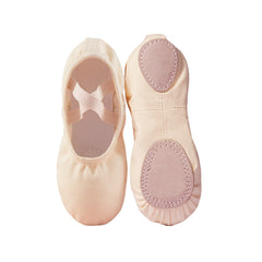 Girls Canvas Ballet Slippers Elastic Split Sole Dance Shoes
