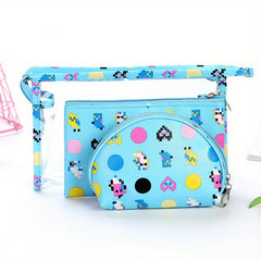 3 Pcs Travel Storage Pouch Zipper Makeup Bag Cosmetic Lipstick Bags