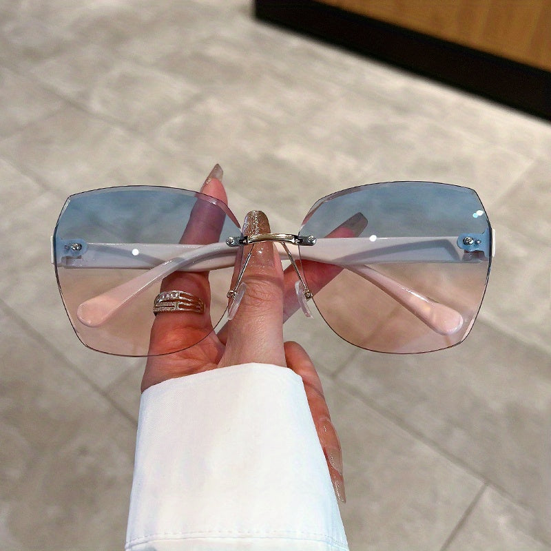 Gradient UV400 Rimless Sunglasses for Summer Travel
