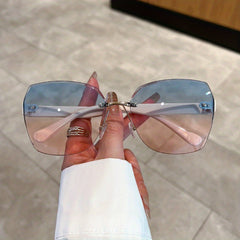 Gradient UV400 Rimless Sunglasses for Summer Travel
