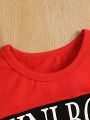 Kids Letter Print Sweatshirt & Pants Set