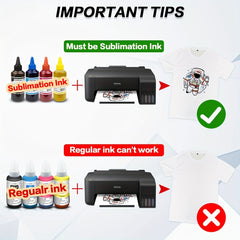 50 Sheets Sublimation Heat Transfer Paper for Custom T Shirts & Bags