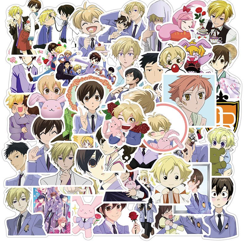 50pcs Anime Stickers Handsome Doodle Decals Waterproof Self Adhesive