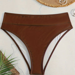 Modest Bikini Bottoms Women's Plus Solid High Rise Swimwear Panty