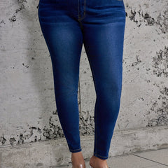 High Rise Skinny Jeans with Button Fly